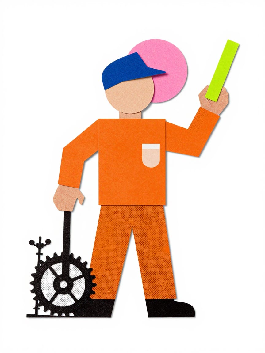 Spawnworks foreman at the lever